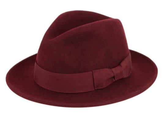 Men's Milano Wool felt Classice fedora hats with grosgrain band L53