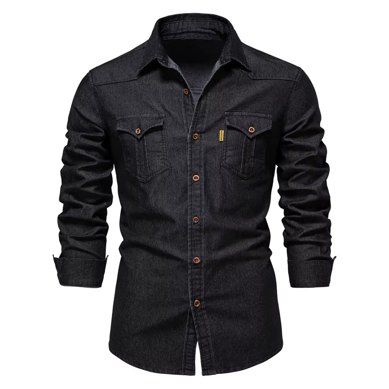Men's Washed Denim Jacket Casual with Pocket