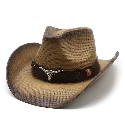 Unisex Two Tone Cowboy Hat with Band