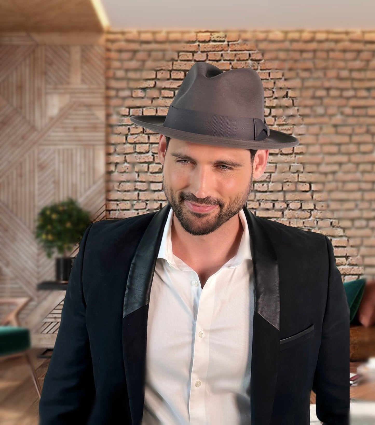 Milano Wool felt Classice fedora hats with grosgrain band