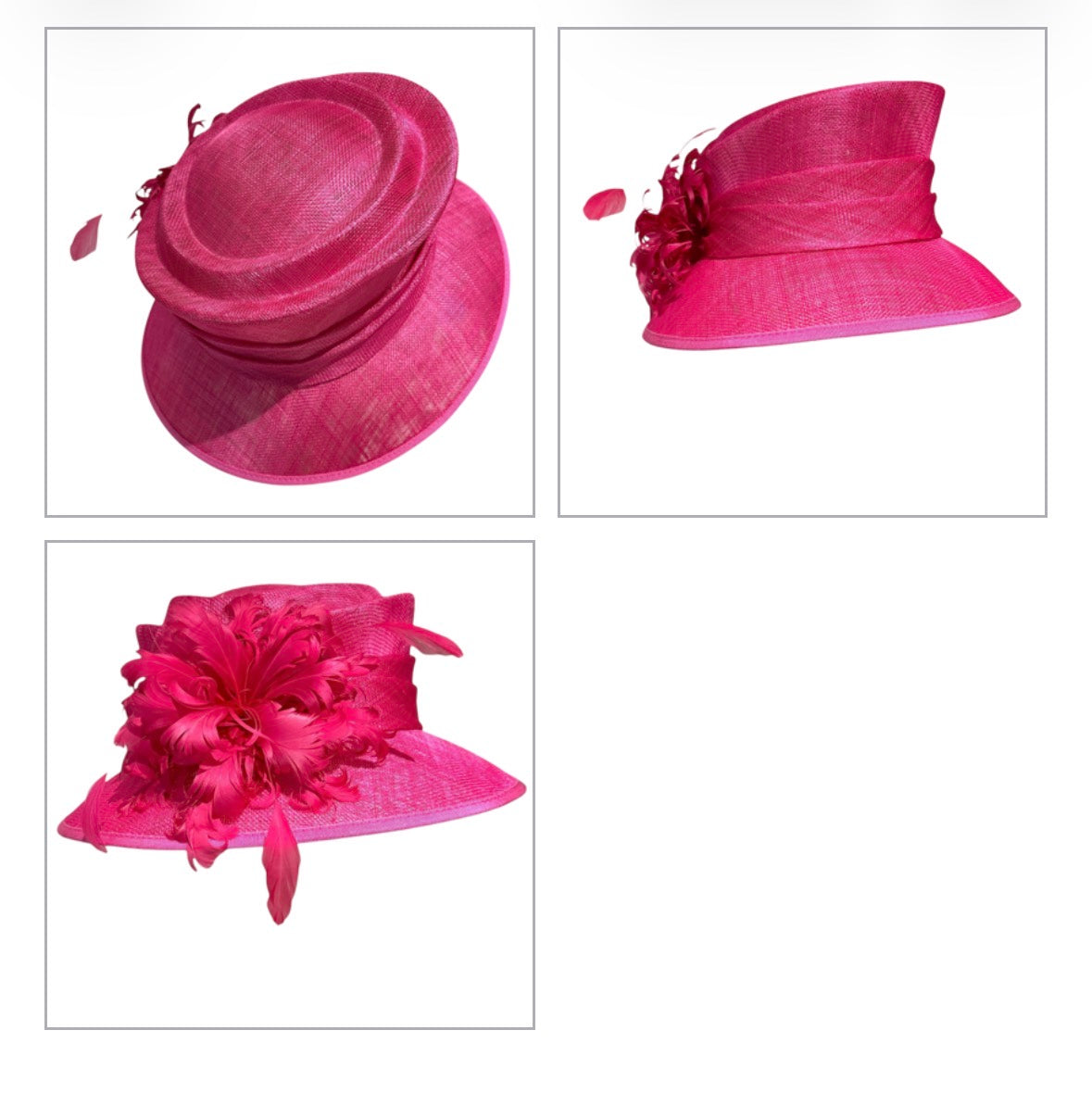 Small Brim Classic Dressy Hat with Feather Flower