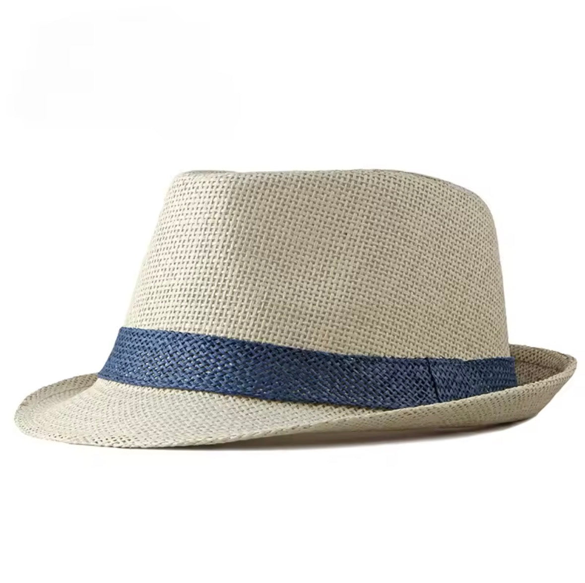 Men's Summer Paper Straw Fedora with White Straw Band