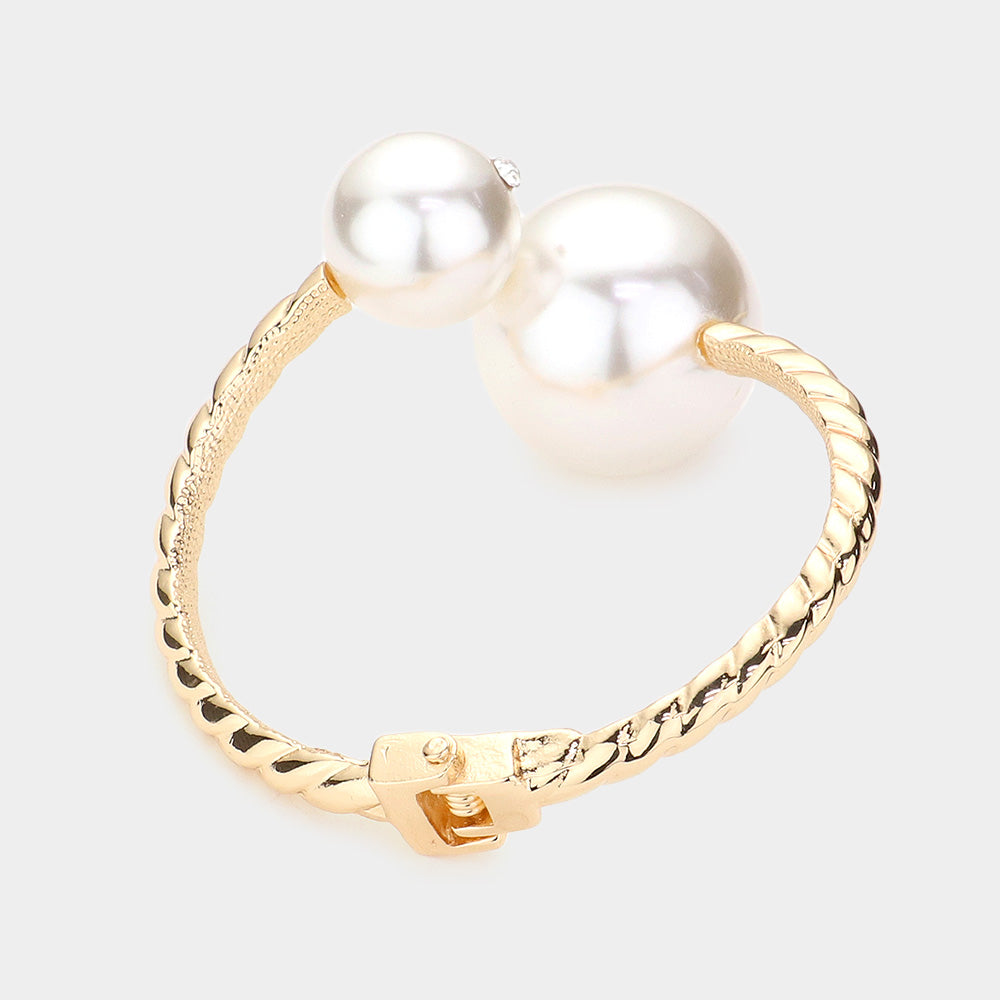 Women's Pearl Tip Hinged Bracelet L2217