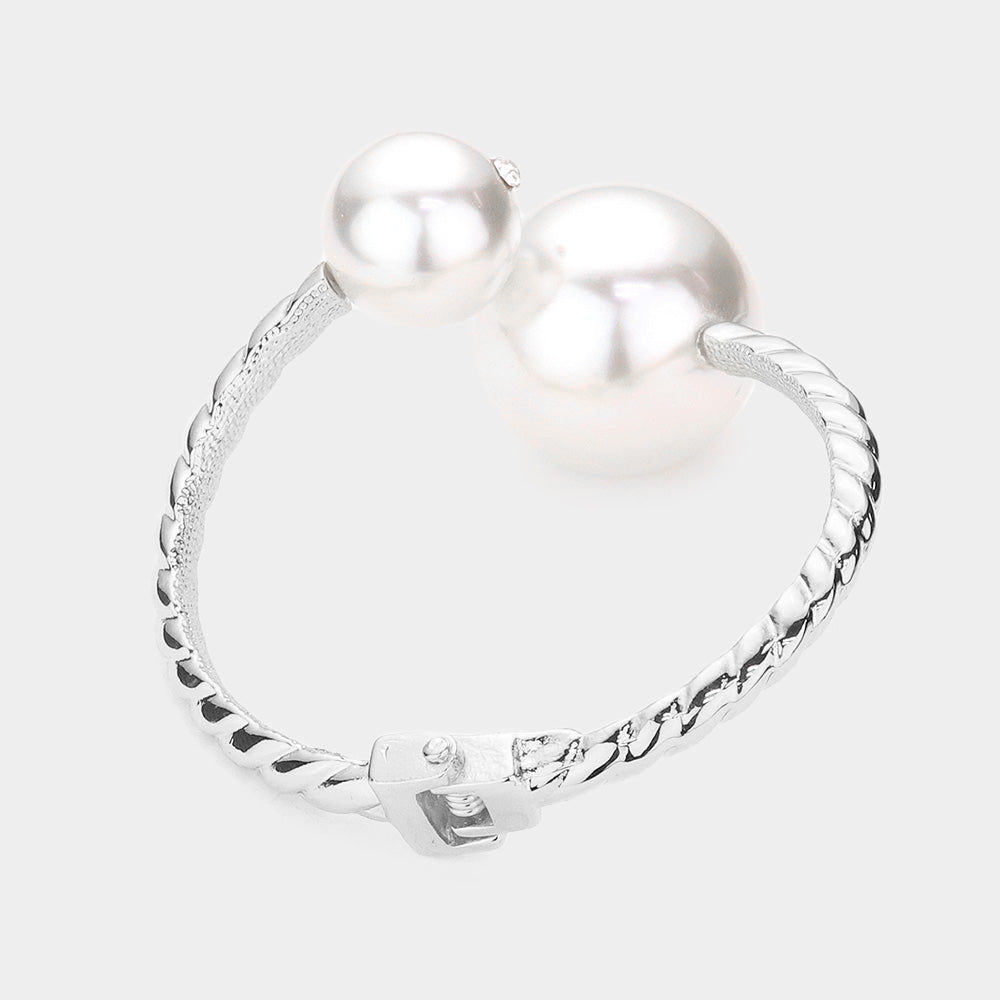 Women's Pearl Tip Hinged Bracelet L2217