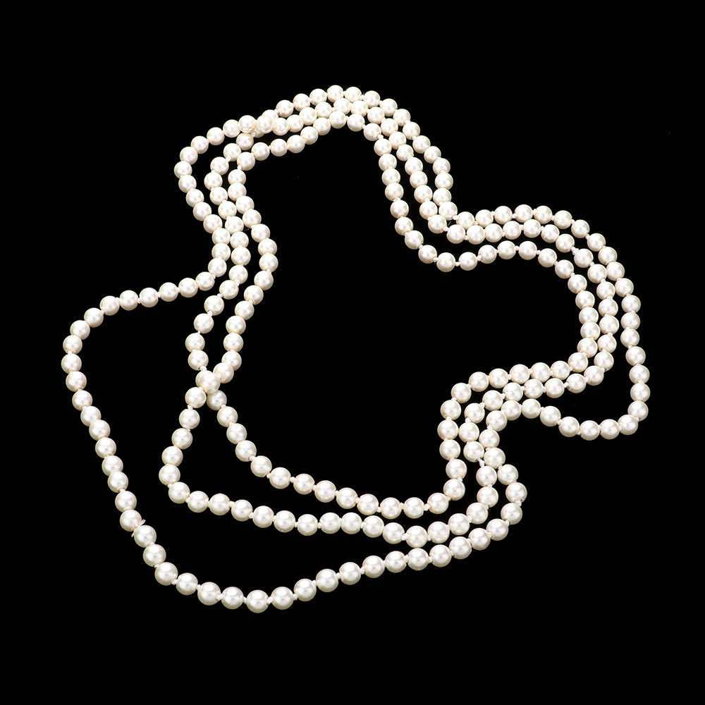 Single Pearl Long Necklace 86''