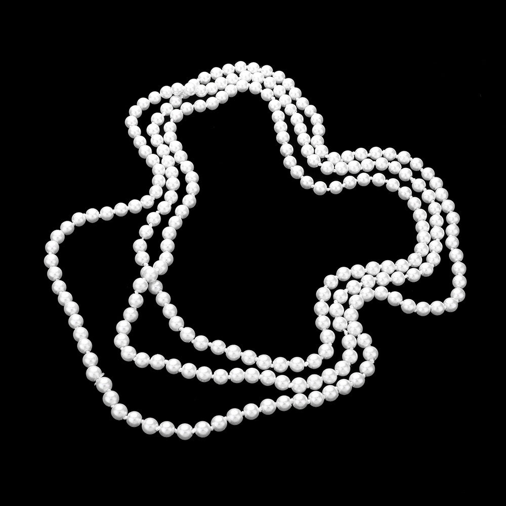 Single Pearl Long Necklace 86''