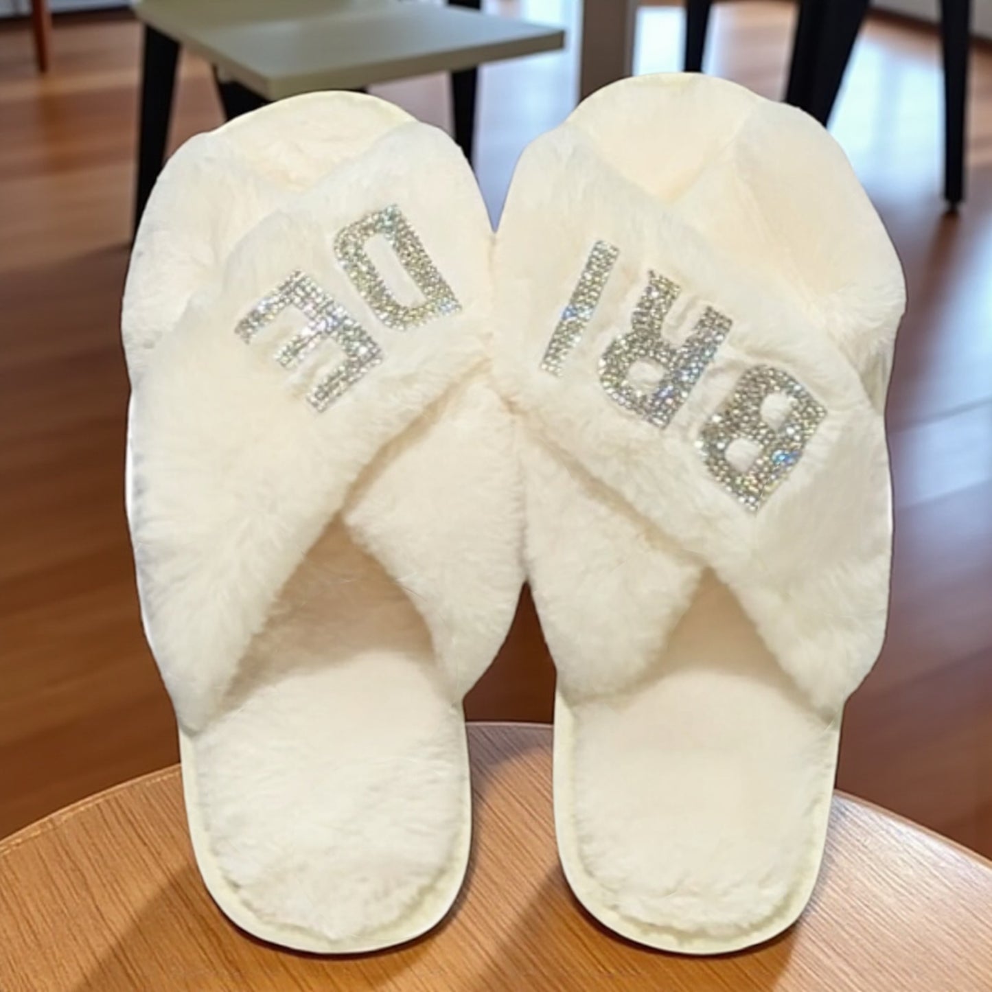 Wedding Fluffy Soft Comfortable Slippers For Bride Bridesmaids Shower