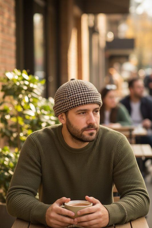 Men's Wool Cuff Short Skull Cap Beanie