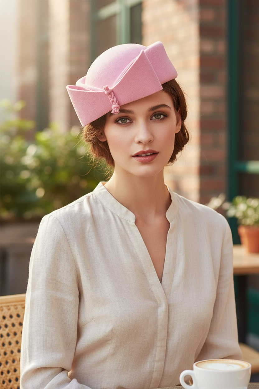Women's Fashion Dress Hat Wool with Side Bow L6004