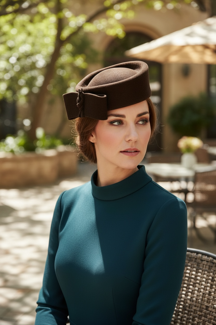 Women's Fashion Dress Hat Wool with Side Bow L6004