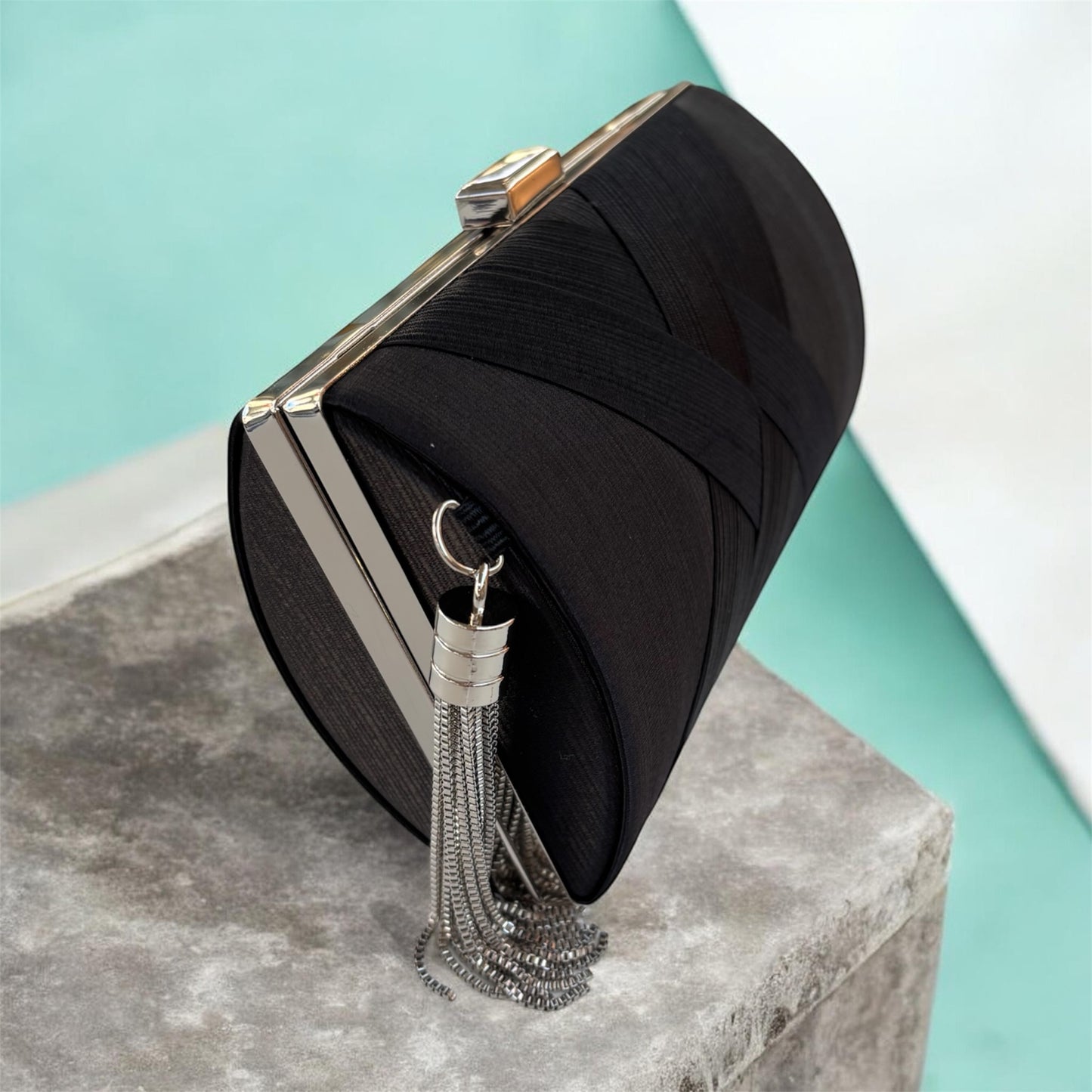 Hard Shell Evening Party Solid Color Bags for Women Satin Purses Wedding Bag 11001