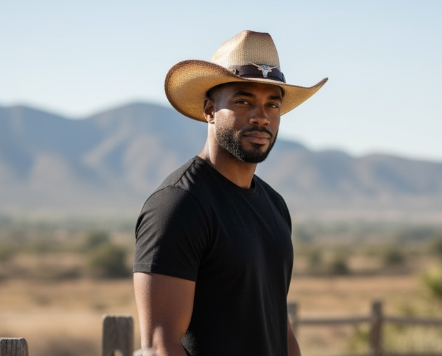 Unisex Two Tone Cowboy Hat with Band