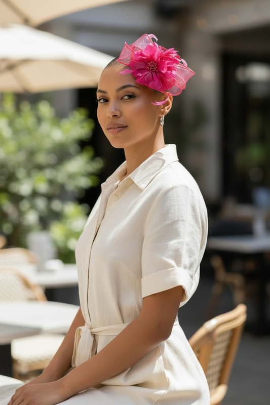 Small Cute Flower Feather Fascinator with Headband L6100