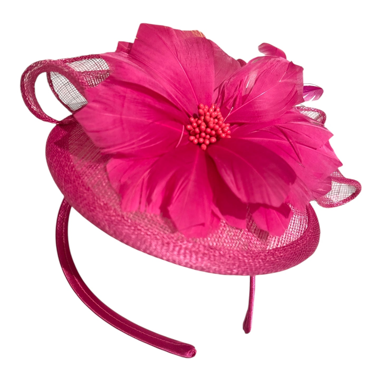 Women's Small Round Base Feather Fascinator L6101