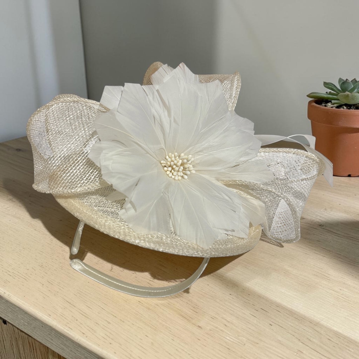 Women's Small Round Base Feather Fascinator L6101
