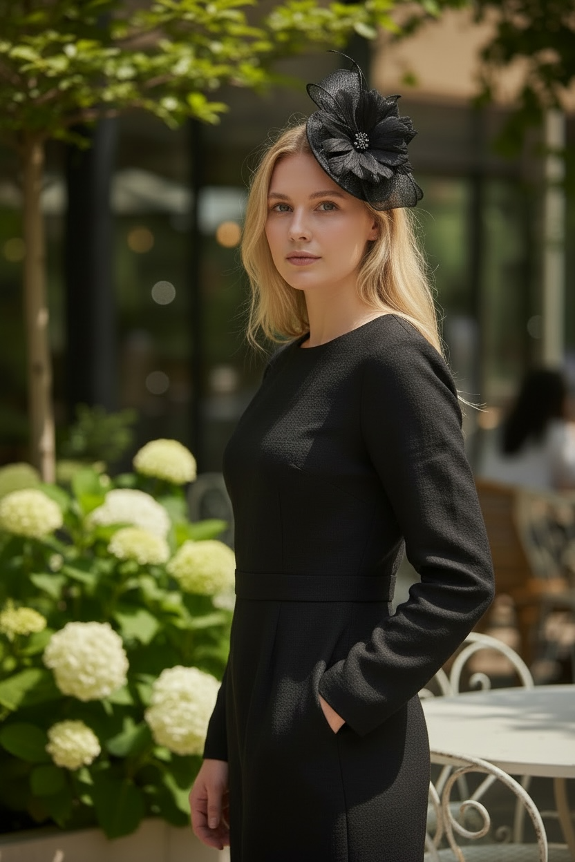 Women's Small Round Base Feather Fascinator L6101