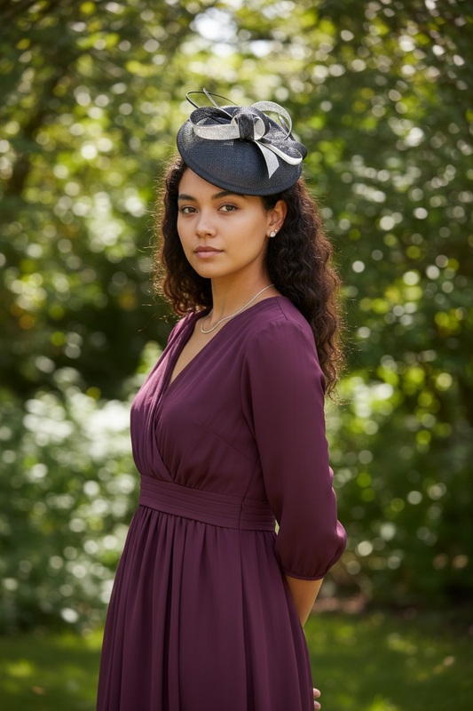 Women's Medium Base Sinamay Fascinator Party Hat L6104
