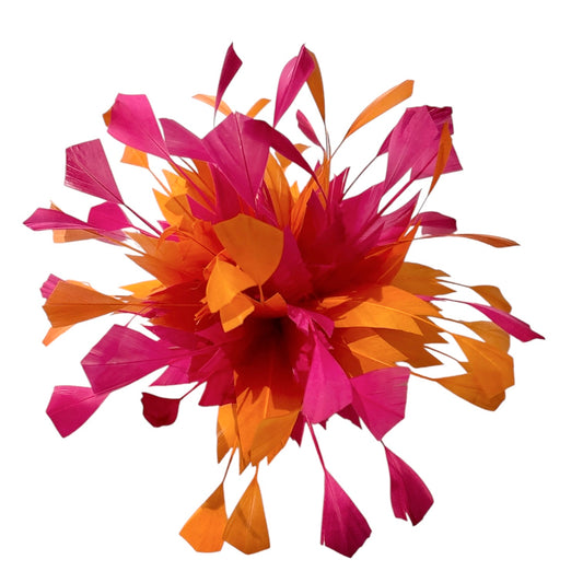 Two-Tone Fine Feather Flowers with Clip
