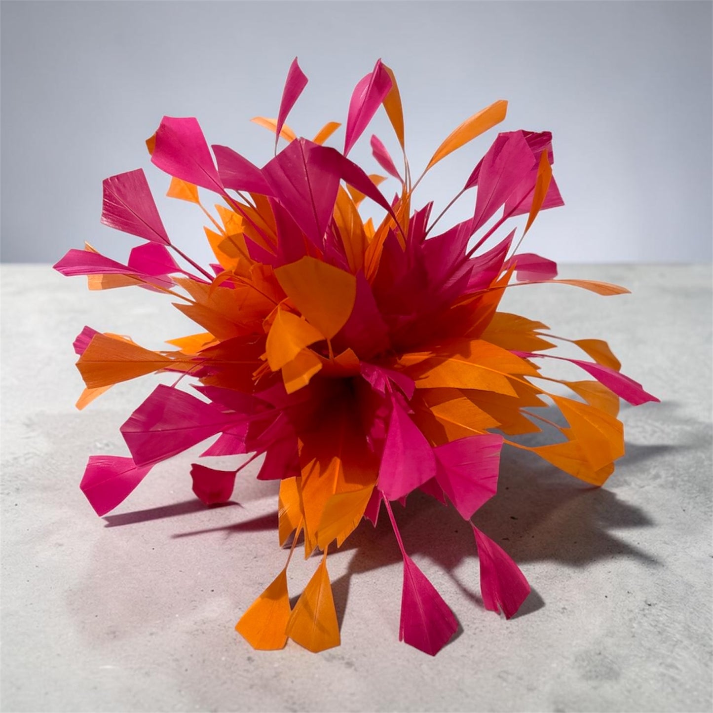 Two-Tone Fine Feather Flowers with Clip