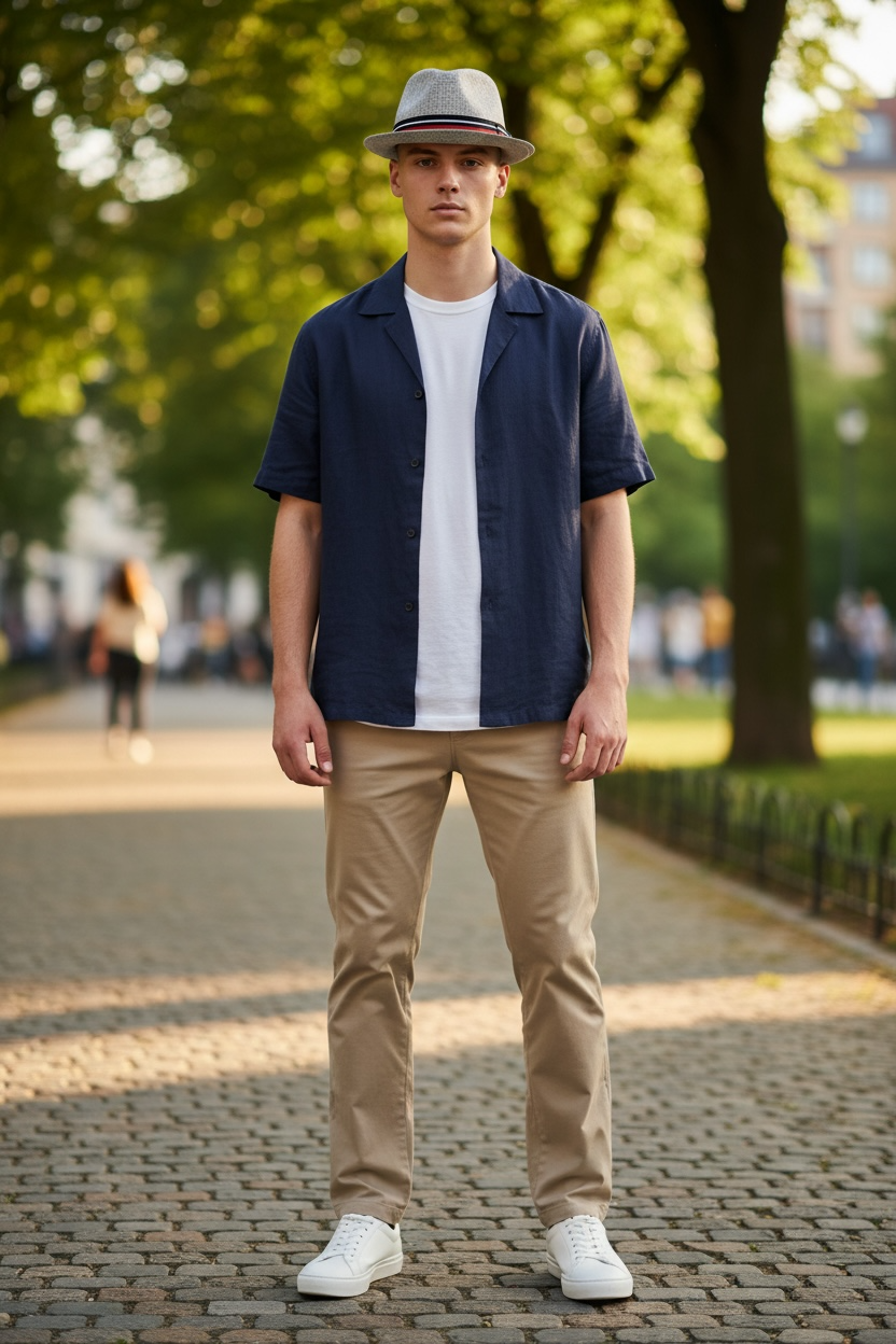 55% Linen 45% Cotton Fedora Men's Spring Summer Small Brim Light Weight with Fabric Band L2261