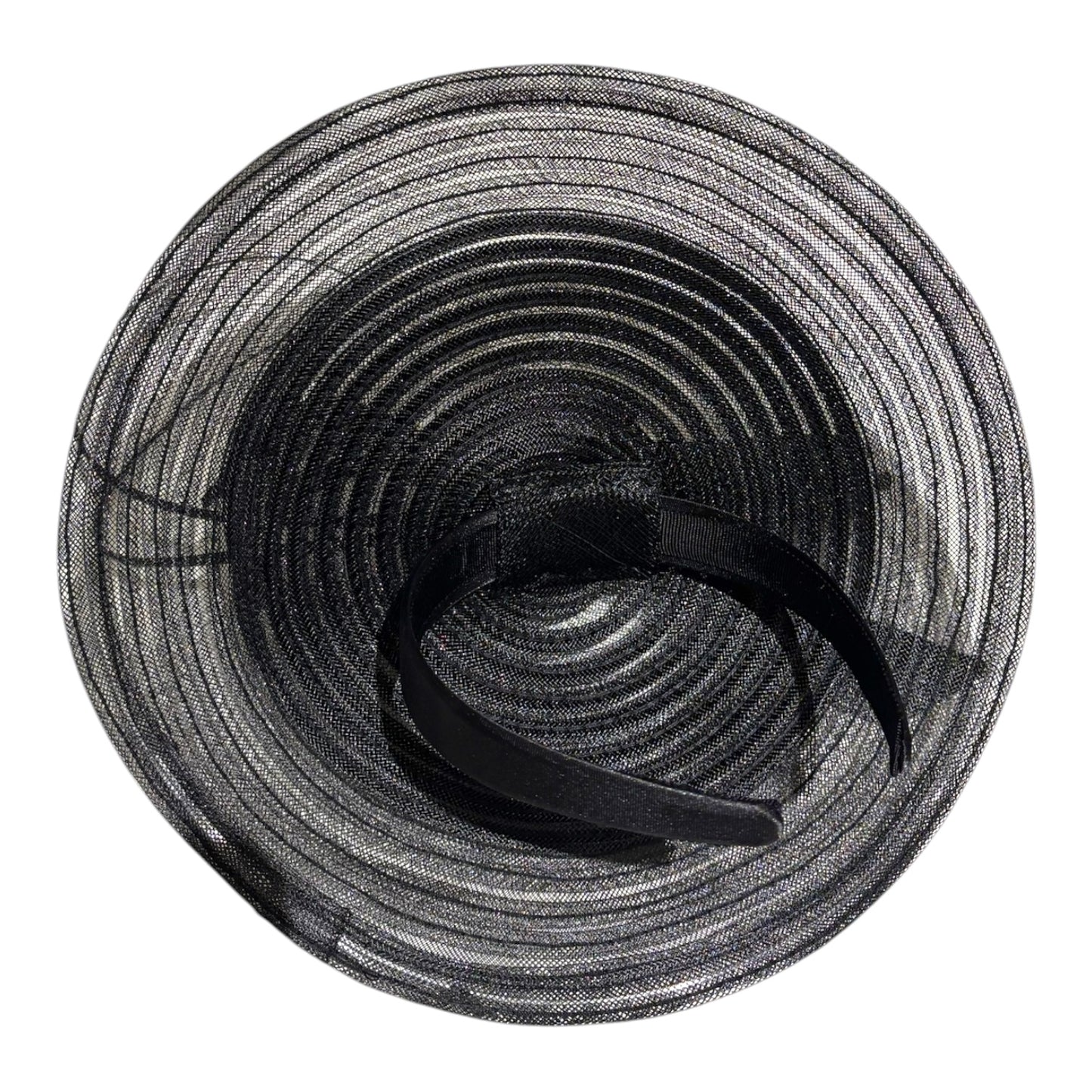 Women's Simple Black Fascinator with Velvet Trim & Headband L 6107