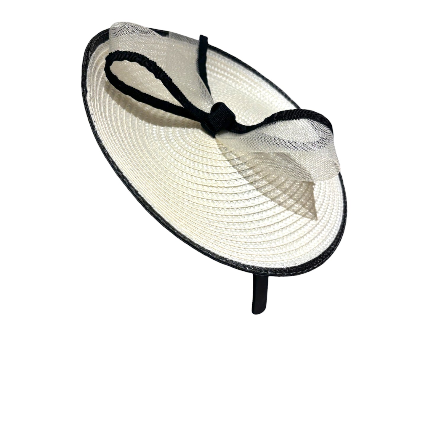 Women's Cute Black & White Fascinator with Trim Headband L6108