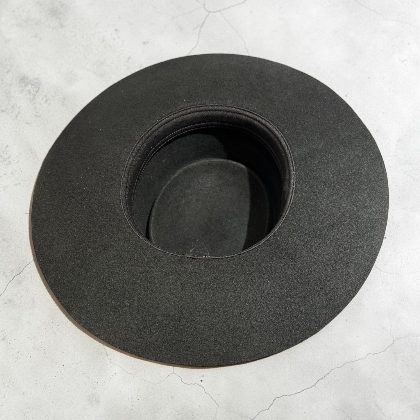 Unsex Wide Brim Wool Fedora  Round Top with Inside Adjustable Velcro Band