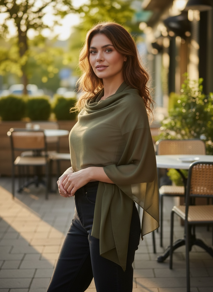 Women's Light Weigh Solid Color Chiffon Scarf Shawl