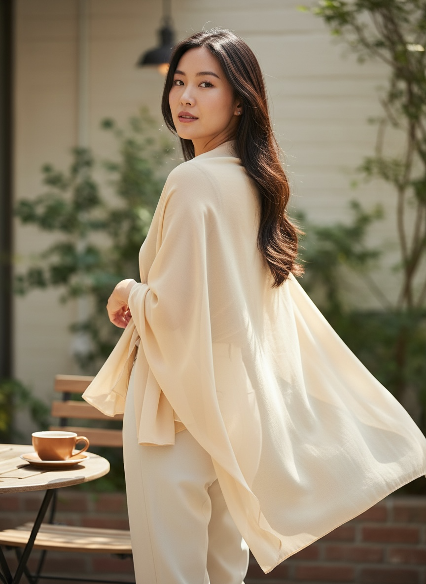 Women's Light Weigh Solid Color Chiffon Scarf Shawl