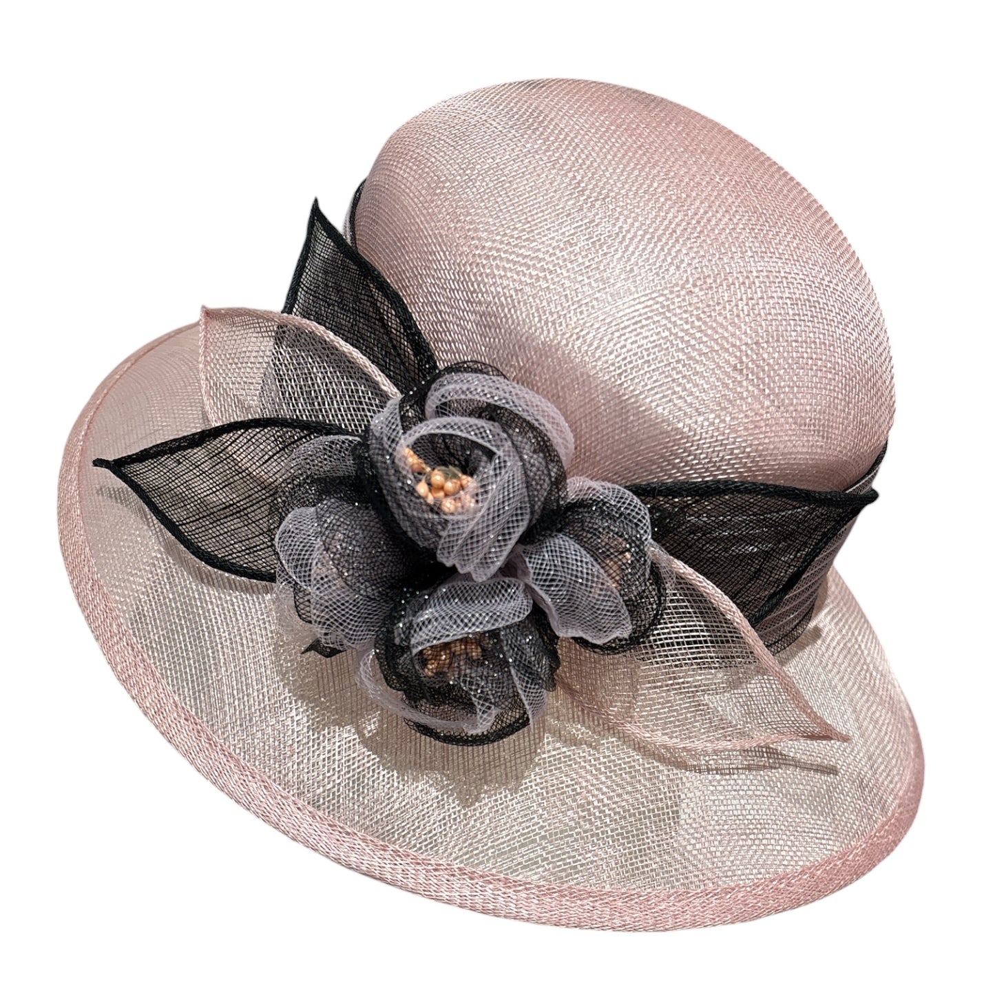 Women's Small Brim Two Tone Sinamay Church Hat L6011