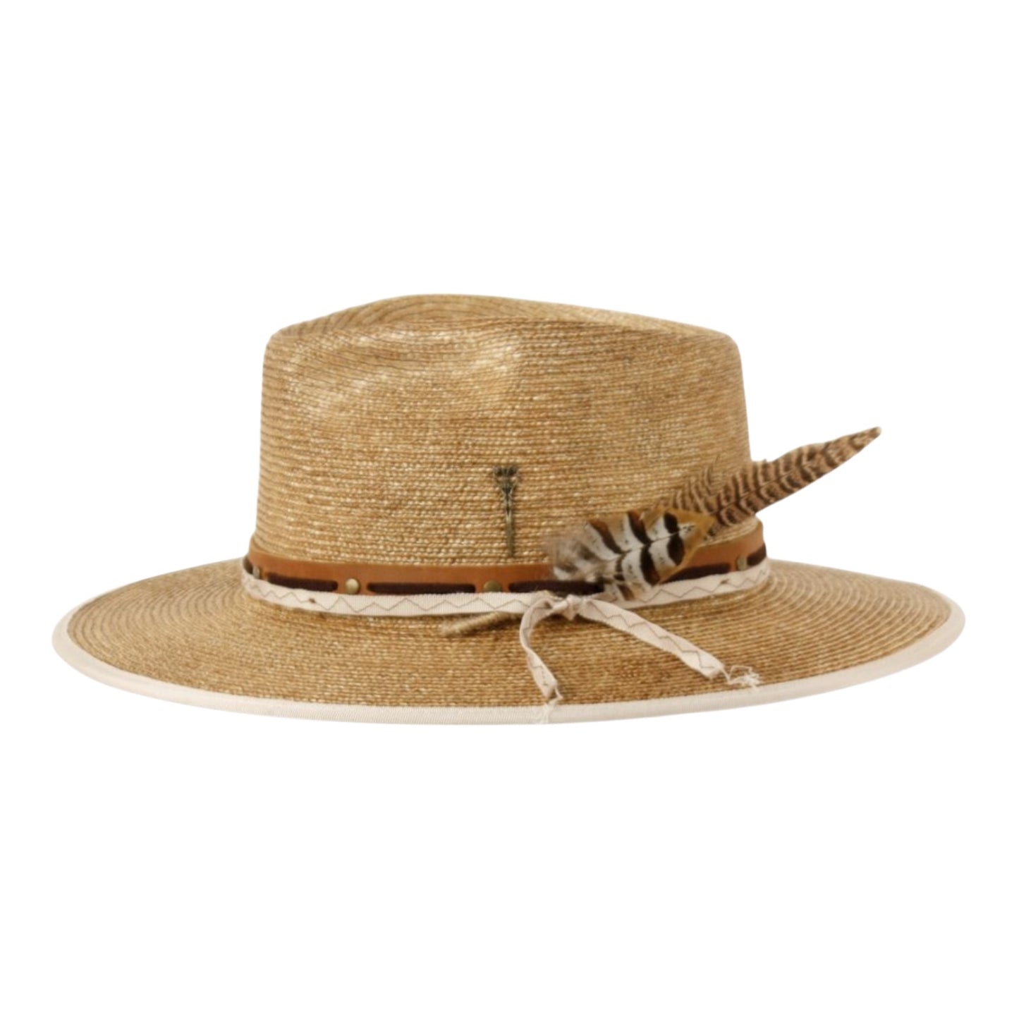 Men's Wider Woven Straw Fedora With Decoration Band L7078