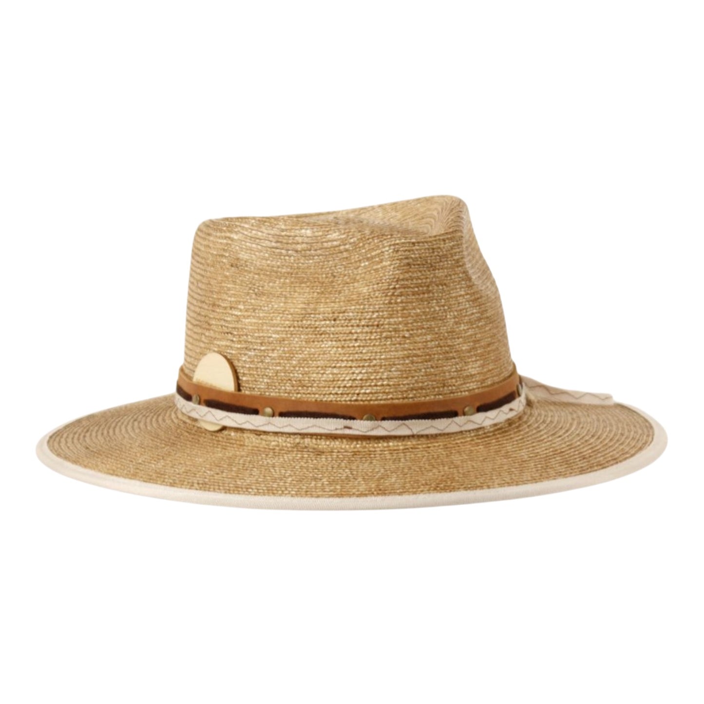 Men's Wider Woven Straw Fedora With Decoration Band L7078
