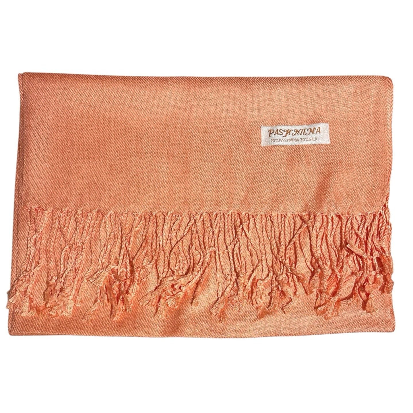 Women's Cotton Feel Solid Color Pashmina Scar Shawl with Fringe