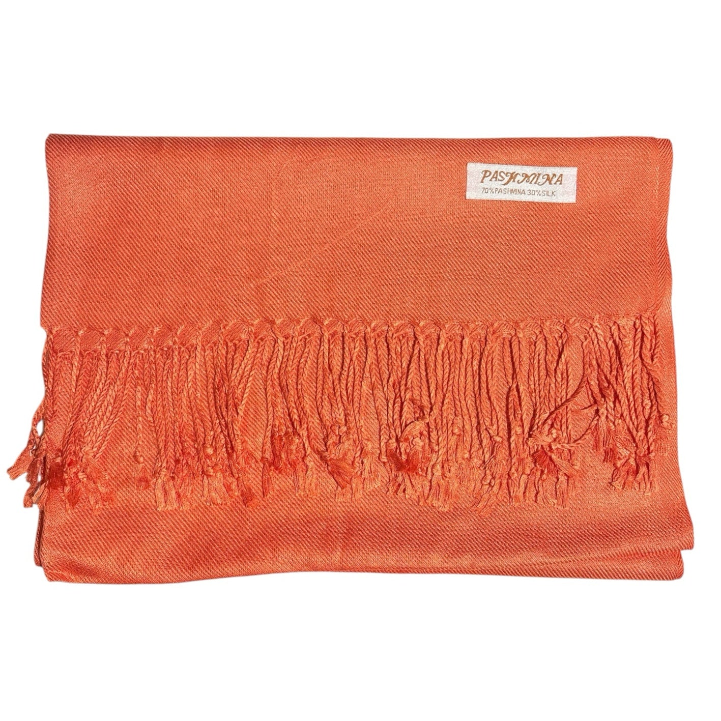 Women's Cotton Feel Solid Color Pashmina Scar Shawl with Fringe