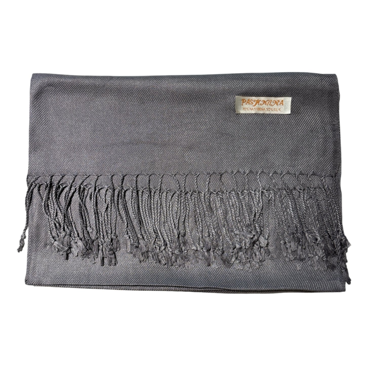 Women's Cotton Feel Solid Color Pashmina Scar Shawl with Fringe