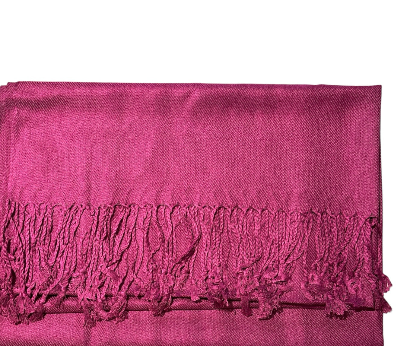 Women's Cotton Feel Solid Color Pashmina Scar Shawl with Fringe