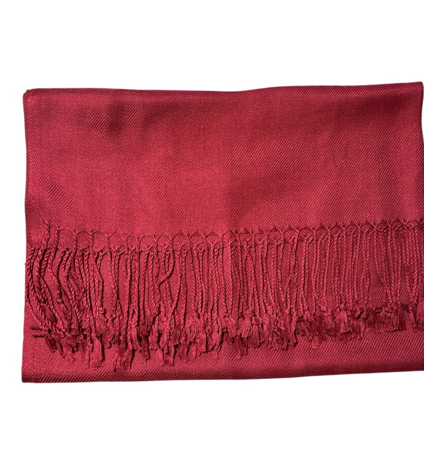 Women's Cotton Feel Solid Color Pashmina Scar Shawl with Fringe