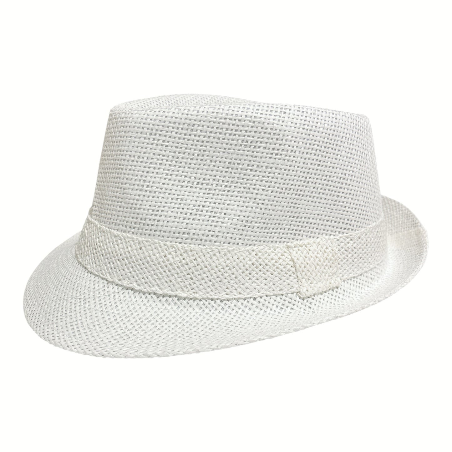 Men's Summer Paper Straw Fedora with White Straw Band