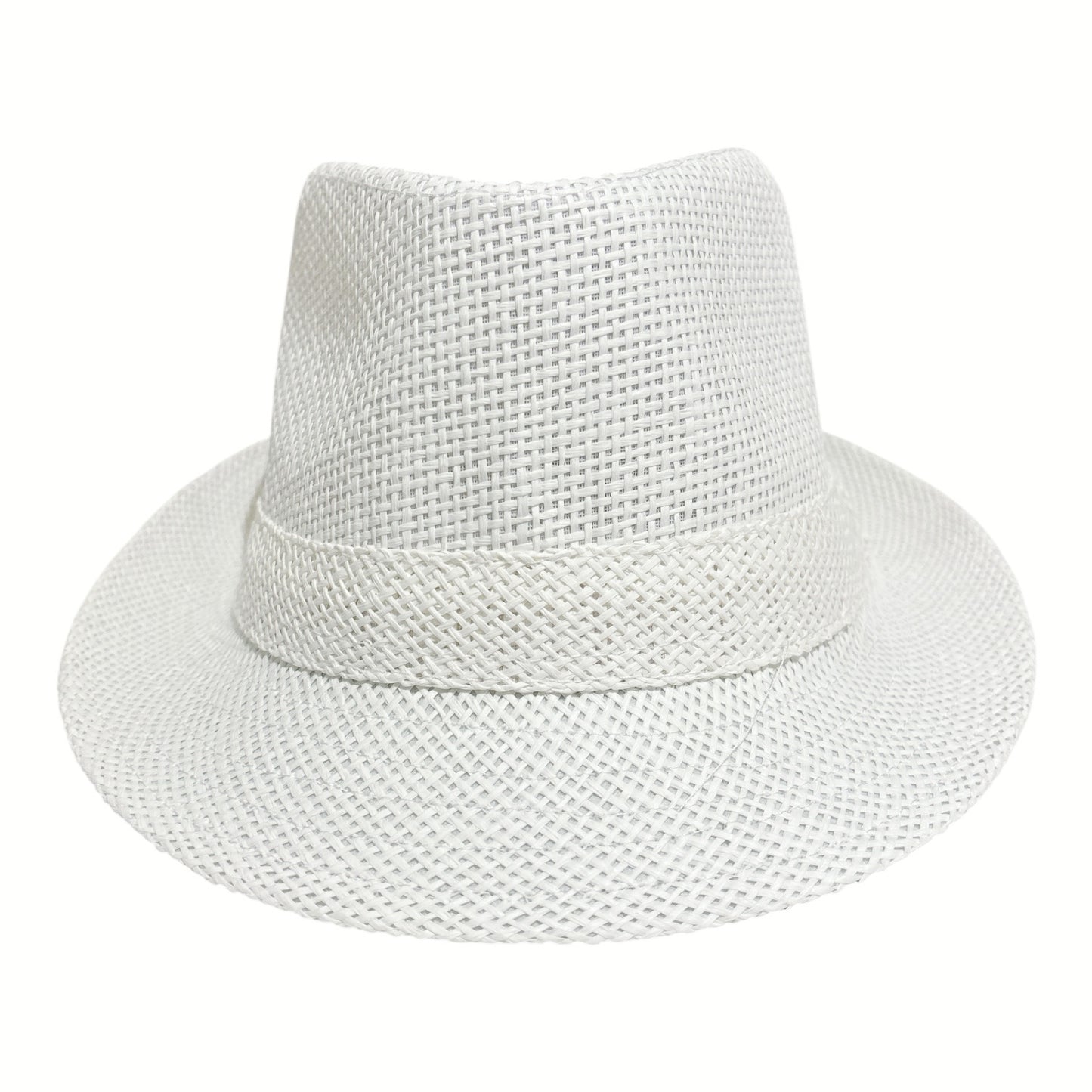 Men's Summer Paper Straw Fedora with White Straw Band