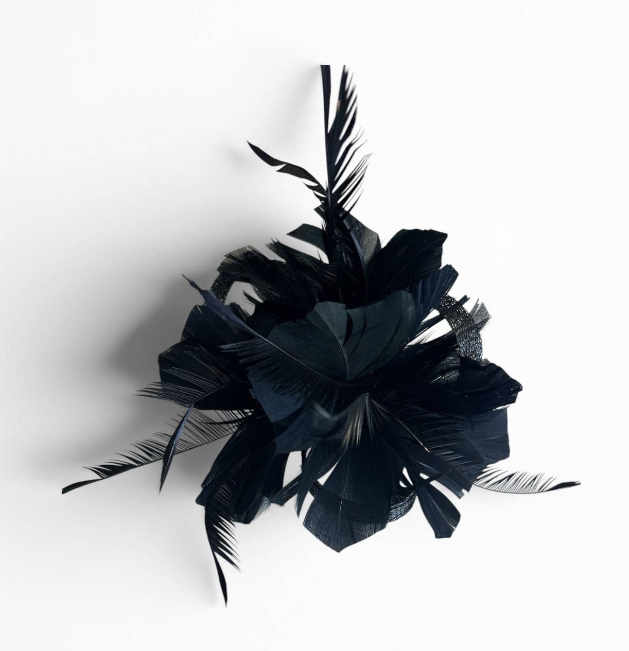 Women's Lighter Weight Feather Flower Fascinator with Back Clip