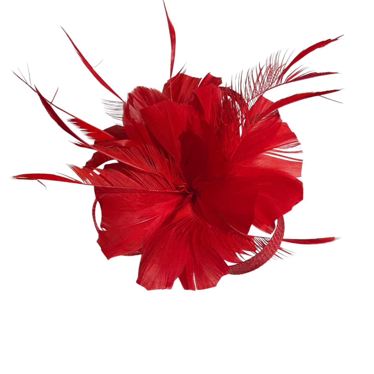 Women's Lighter Weight Feather Flower Fascinator with Back Clip