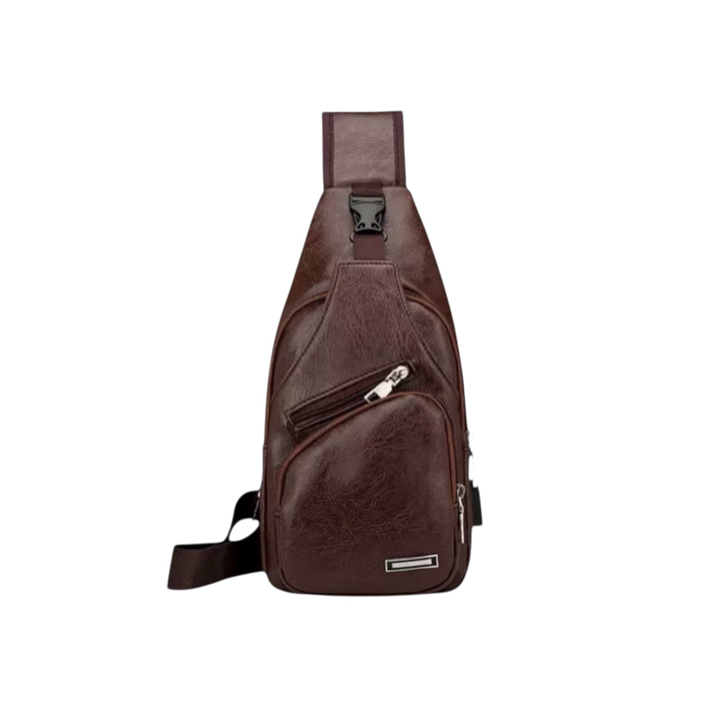 Men's Faux Leather Crossbody Chest Bag