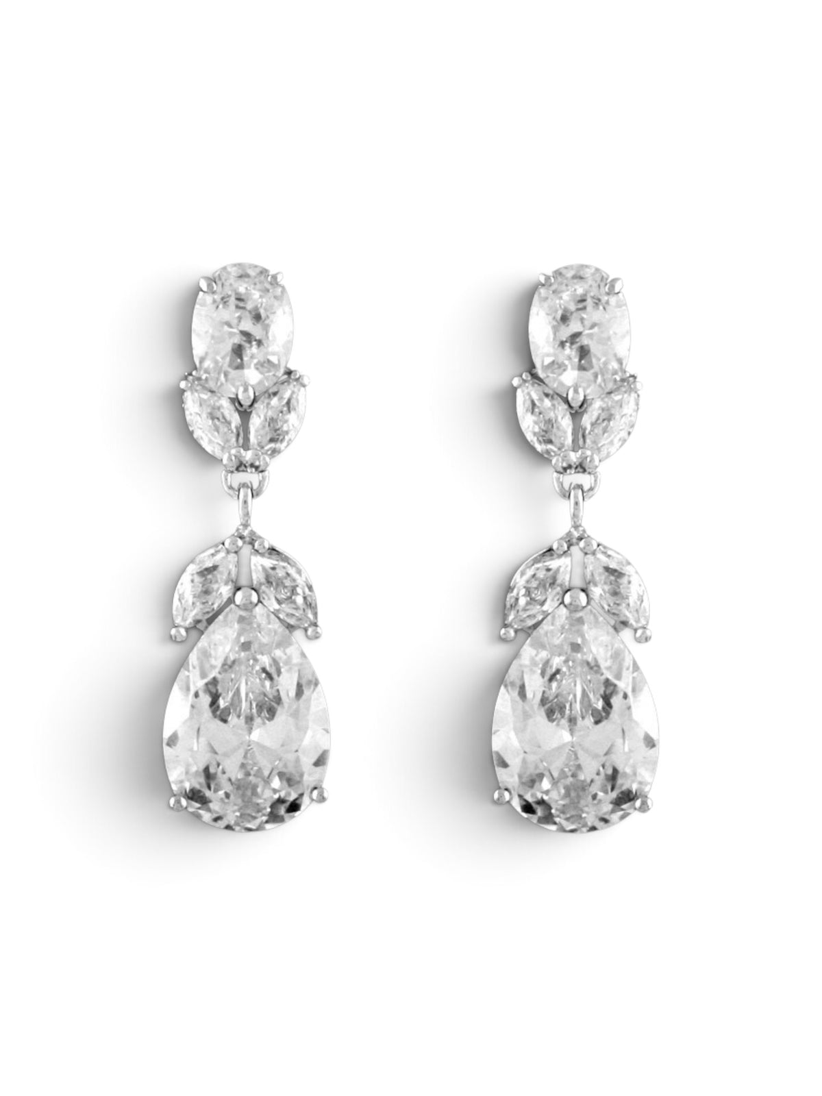 Women's AAA Cubic Zirconia Earring Short Length 1 ¼''X⅜''