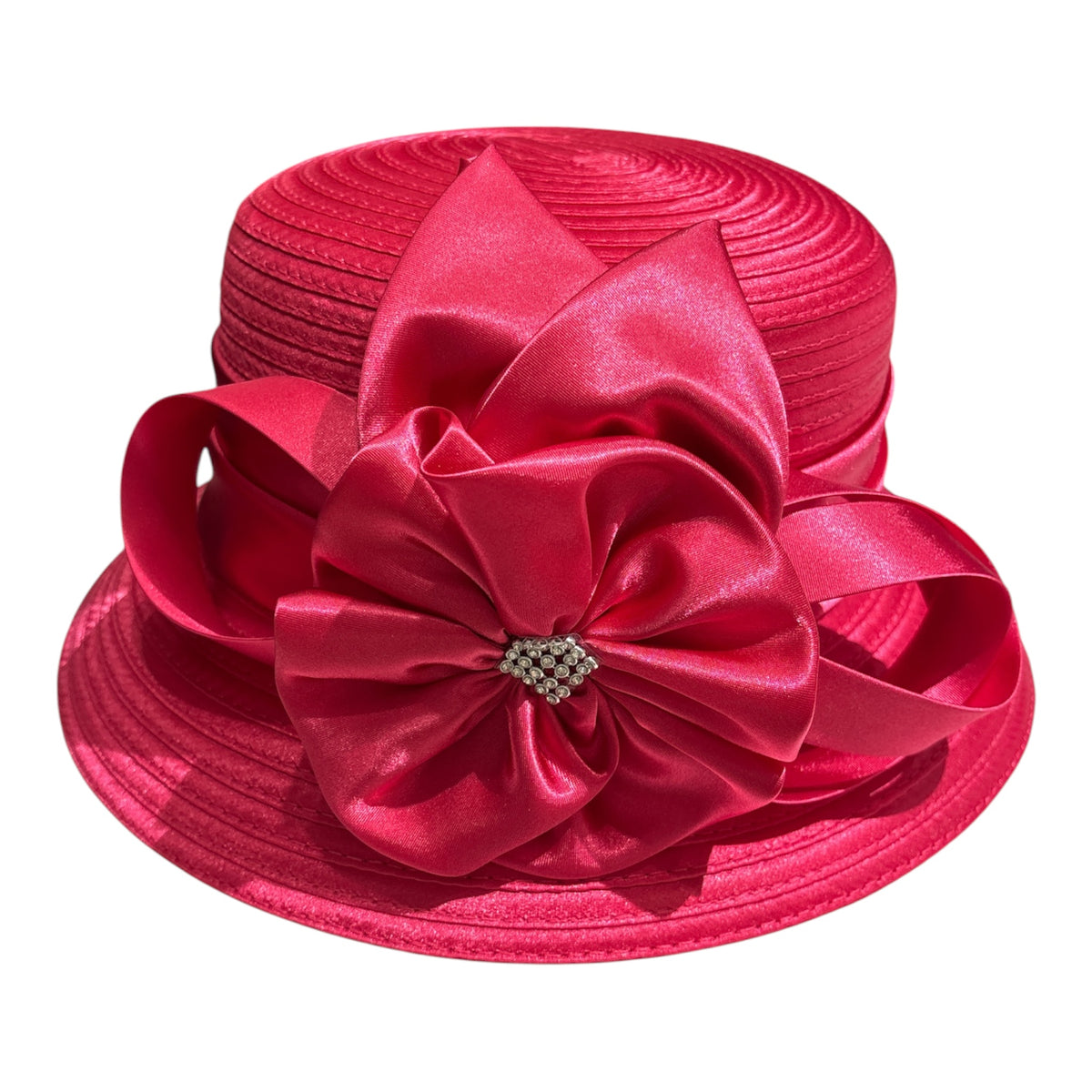 Women's Fabric Church Derby Hats with Flower 60013
