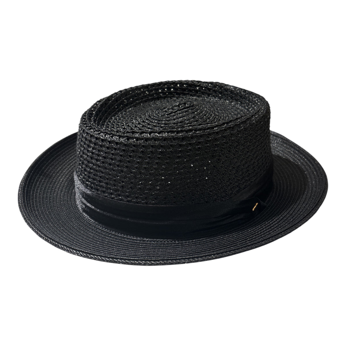 Men's Richman Brothers Polybraid Dress Porkpie Hats With Pleat Silk Band  Size Adjustable String 4005