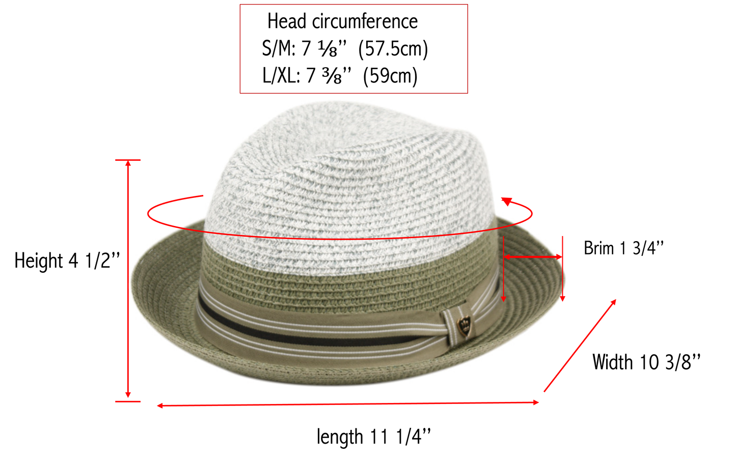Men's Richman Brothers Two Tone Polybraid Fedora Hat L4007
