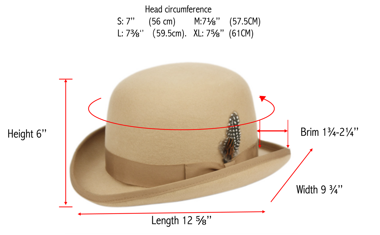Round Crown Bowler Felt Stiff Fedora Derby Hats With Grosgrain Band L64