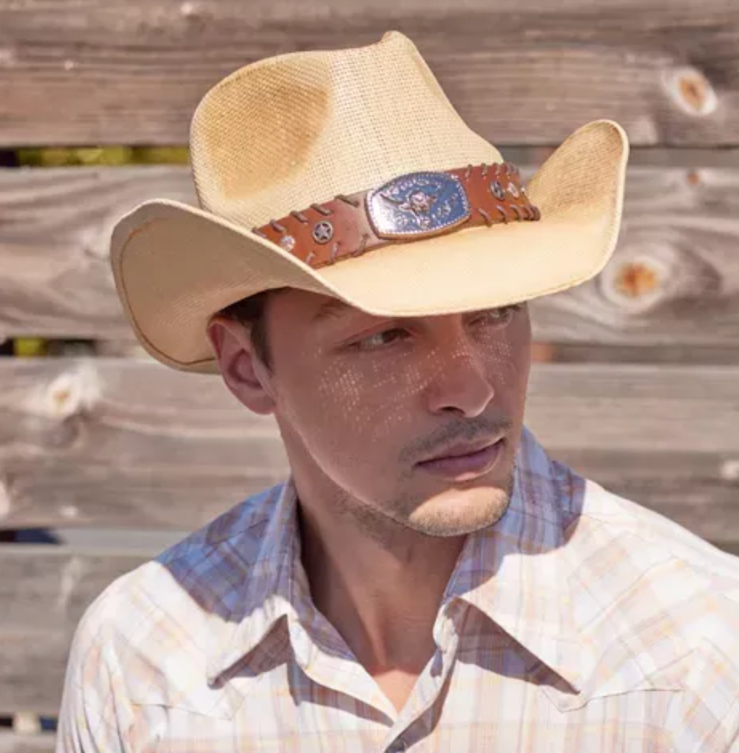 Vintage western Cowboy Hats with bull badge 6038