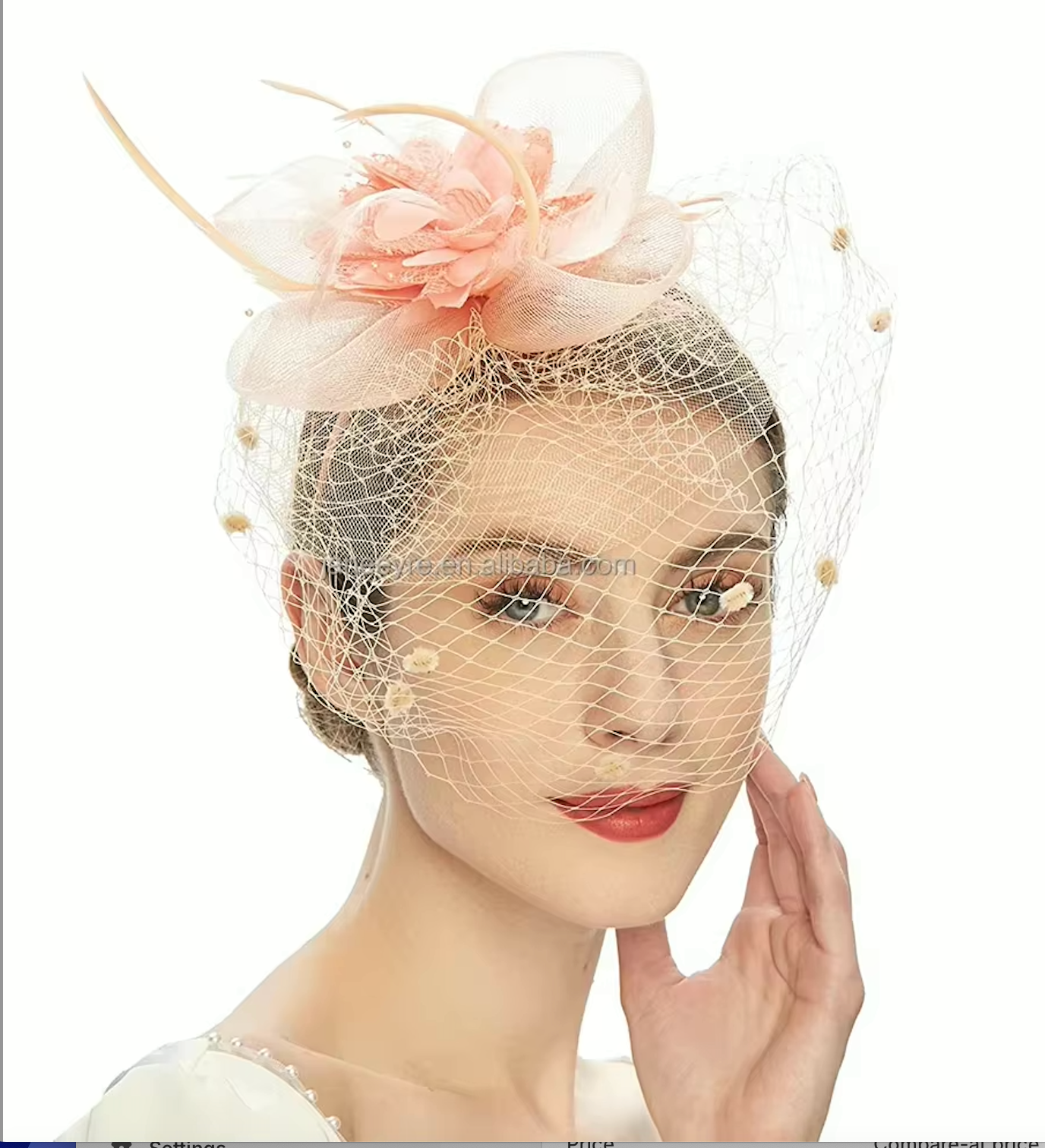 Women's Veil Net Mesh Flower Versatile Feather Derby Fascinators 69204