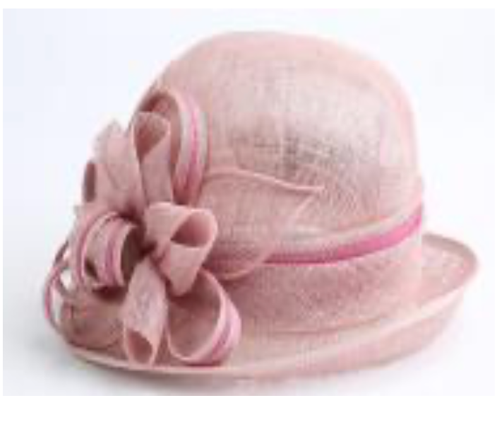 Tea Party Derby Church Sinamay Hat with Side Flower